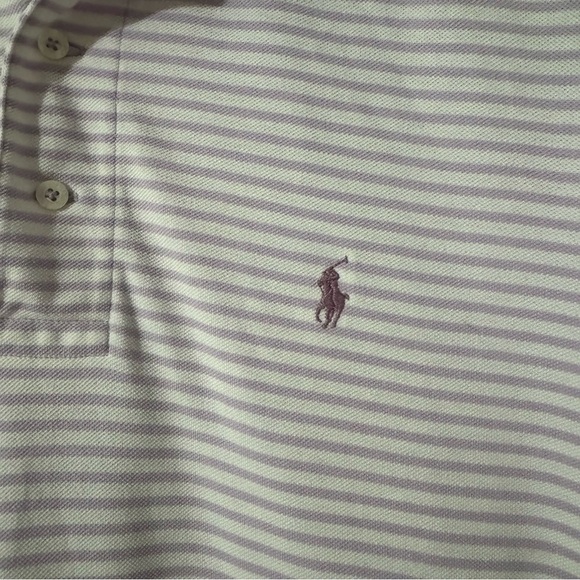 Polo Ralph Lauren Men’s Short Sleeve Shirt Purple & White 100% Cotton Mesh XXL - Picture 4 of 6